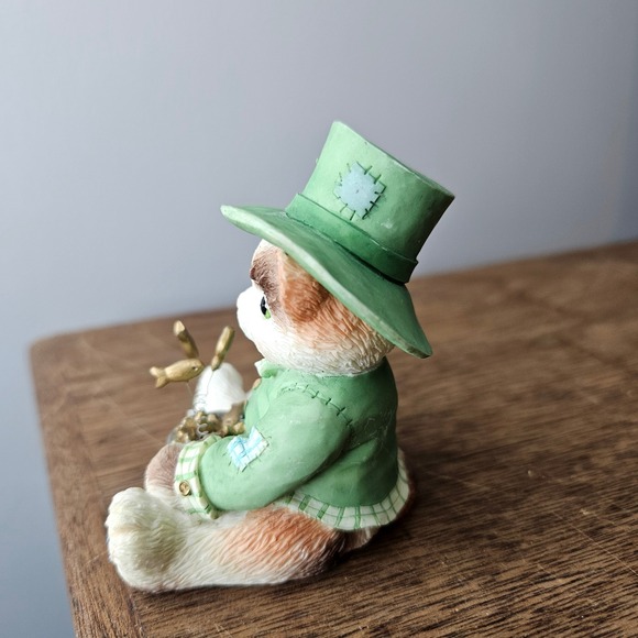 Enesco Calico Kitten Fishin For Good Luck 1996 Priscilla Hillman Figurine 204021 - Picture 2 of 6